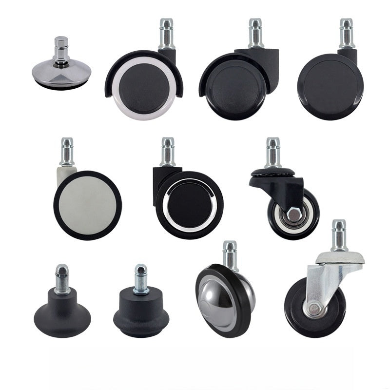 Various types of furniture casters and adjustable feet, customizable for different needs, available for wholesale directly from China.