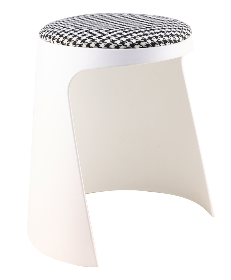 Lightweight multifunctional stool suitable for offices, trade shows, and lounges, ideal for bulk furniture orders directly from China. Space-saving design for versatile use in modern interiors.