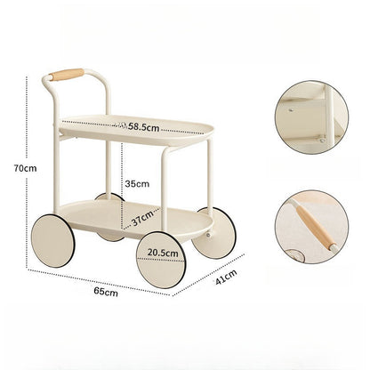 Modern minimalist trolley with smooth-rolling wheels, dual shelves, and rounded corners for easy movement and versatile use in living rooms or balconies. Ideal for organizing and keeping essentials within reach. Direct wholesale from China available.