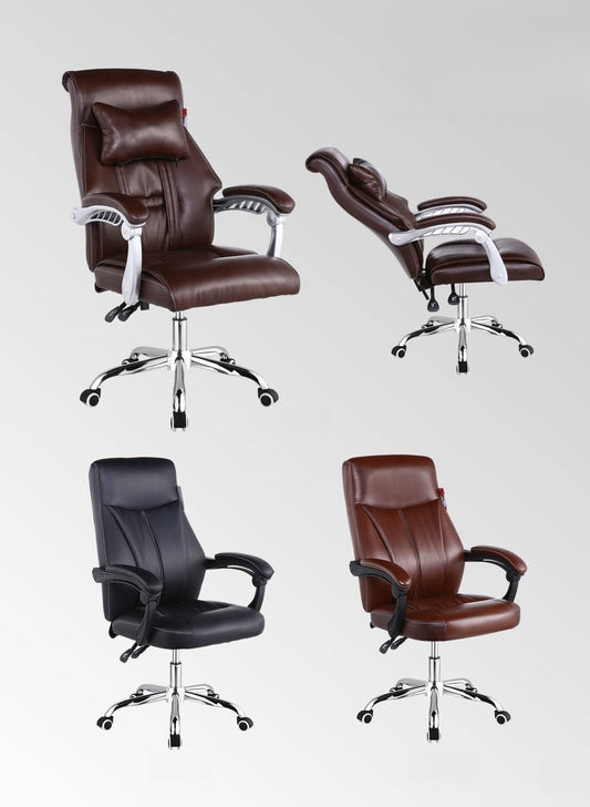 Ergonomic leather office chairs suitable for corporate settings, home offices, or conference rooms, available for direct wholesale purchase from China. Features adjustable armrests and a swivel base for flexibility.