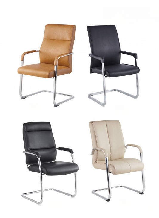 Leather and mesh office chairs for conference rooms, executive offices, and visitor areas; ideal for bulk orders directly from a Chinese manufacturer, suitable for professional environments.