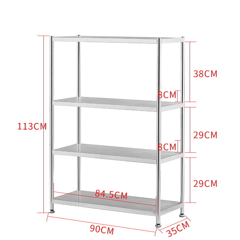 Four-tier shelving unit designed for kitchen, office, or retail storage, ideal for wholesale buyers directly from a Chinese manufacturer. Customizable for various applications and available for bulk purchasing.