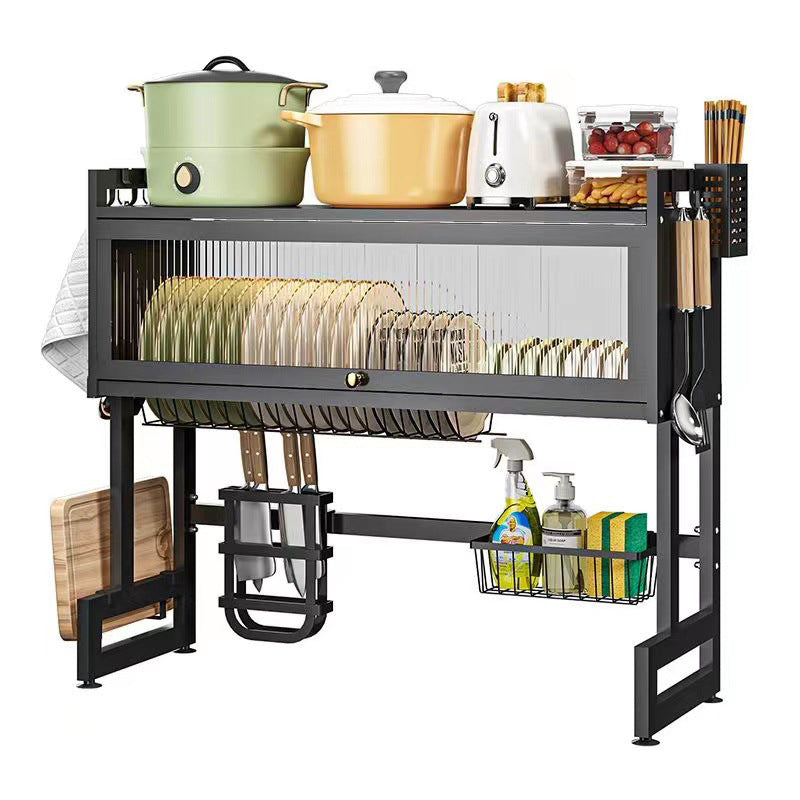 Over-sink kitchen organizer and dish drying rack, suitable for holding cookware, utensils and cleaning supplies. Ideal for bulk purchasing and wholesale sourcing directly from China for home and commercial kitchen use.