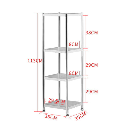 Four-tier shelving unit for kitchen, office, or retail storage, ideal for maximizing space. Easily assembled and customizable for bulk buyers looking to purchase directly from China.