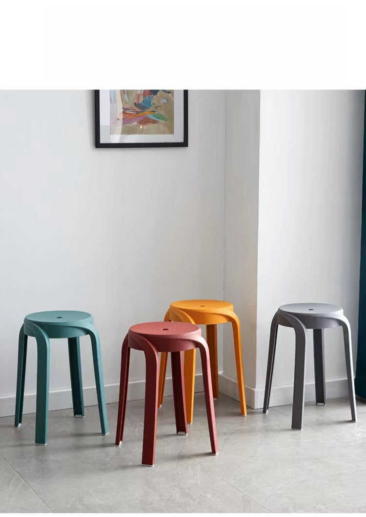 Modern stackable stools for versatile seating in cafes, dining areas, and workspaces, available for wholesale directly from China. Ideal for large-scale commercial use.