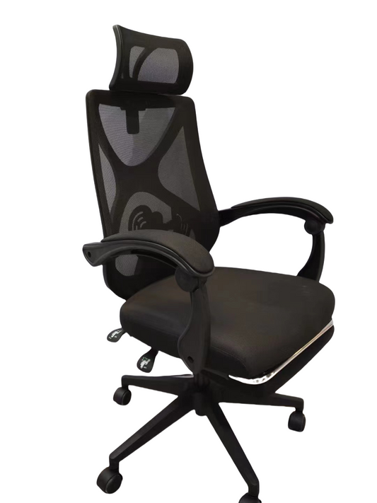 Ergonomic high-back office chair with headrest and adjustable lumbar support, featuring breathable mesh and 3D armrests, ideal for home offices, corporate environments, and bulk purchasing from a Chinese manufacturer.