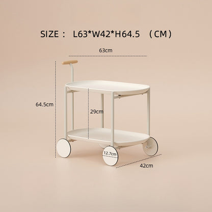 Movable multi-purpose side table on wheels with two tiers for storage or display, ideal for living rooms, offices, home libraries, and creative spaces. Perfect for buyers seeking wholesale furniture directly from China for large orders or commercial projects.