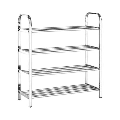 Four-tier shoe rack, perfect for entryways, bedrooms, and commercial spaces. Wholesale direct from China for large orders, designed for efficient storage and easy assembly.