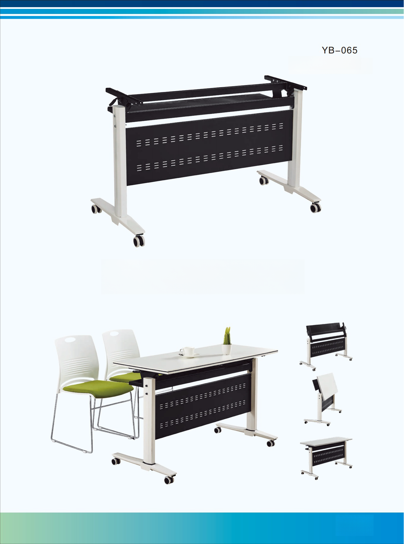 Foldable Mobile Conference and Training Desk for Classrooms, Offices, and Co-working Spaces - Wholesale from China - Model YB-065