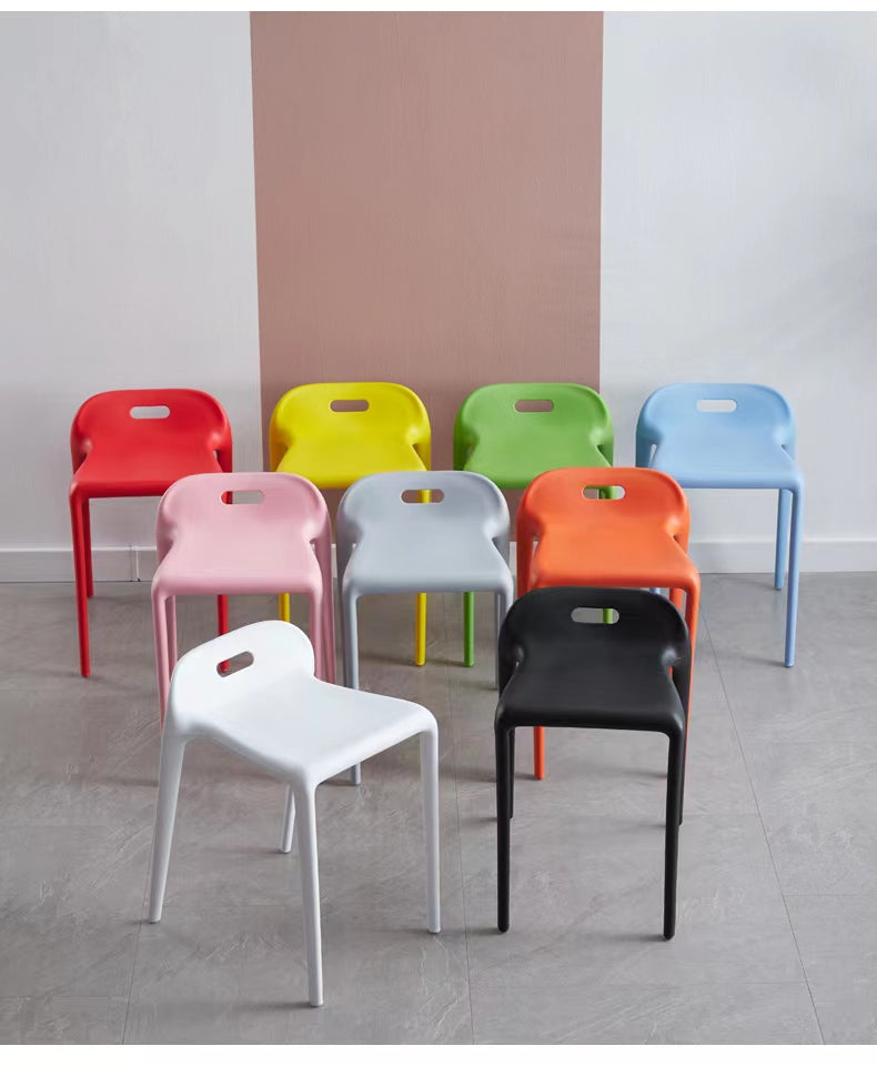 Stackable modern dining and café chairs for versatile use in offices, cafés, and creative spaces, ideal for bulk purchasing directly from a Chinese manufacturer.