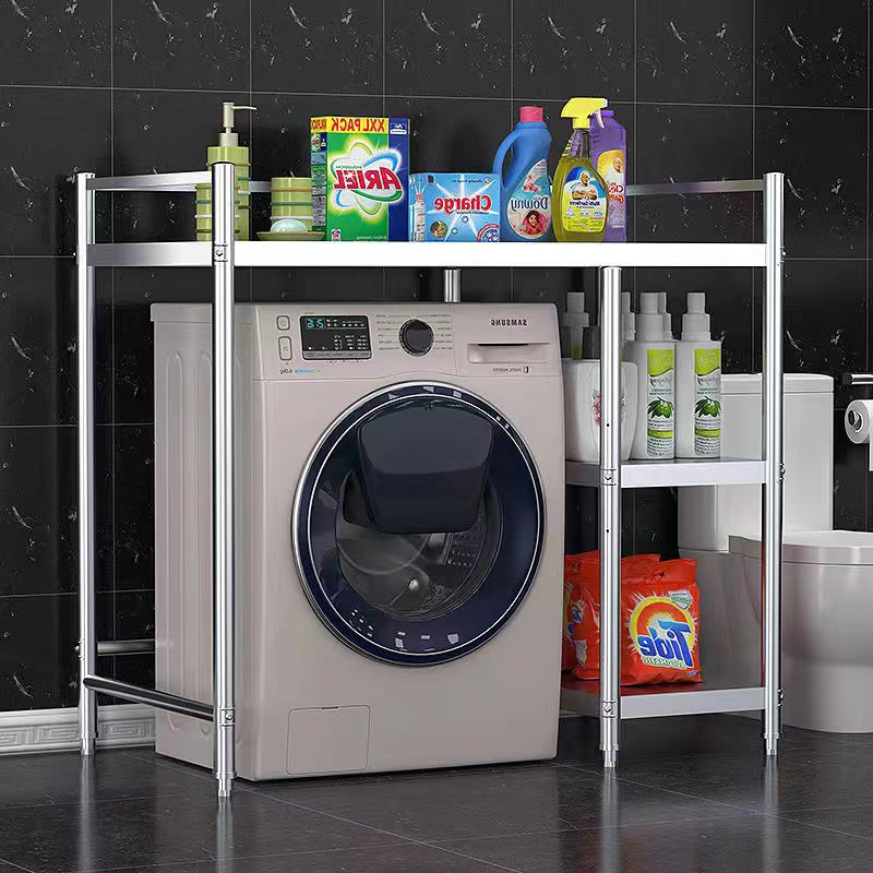 Over-washer storage rack with multiple shelves for organizing laundry supplies, featuring compact design for laundry room or bathroom use. Ideal for wholesale purchases and bulk orders directly from a Chinese supplier, suited for retail and commercial spaces.