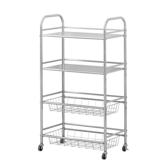 Adjustable multi-functional storage rack with wheels and wire baskets for efficient kitchen, pantry, or office organization. Suitable for wholesale and bulk orders directly from China. Ideal for both domestic and commercial use.