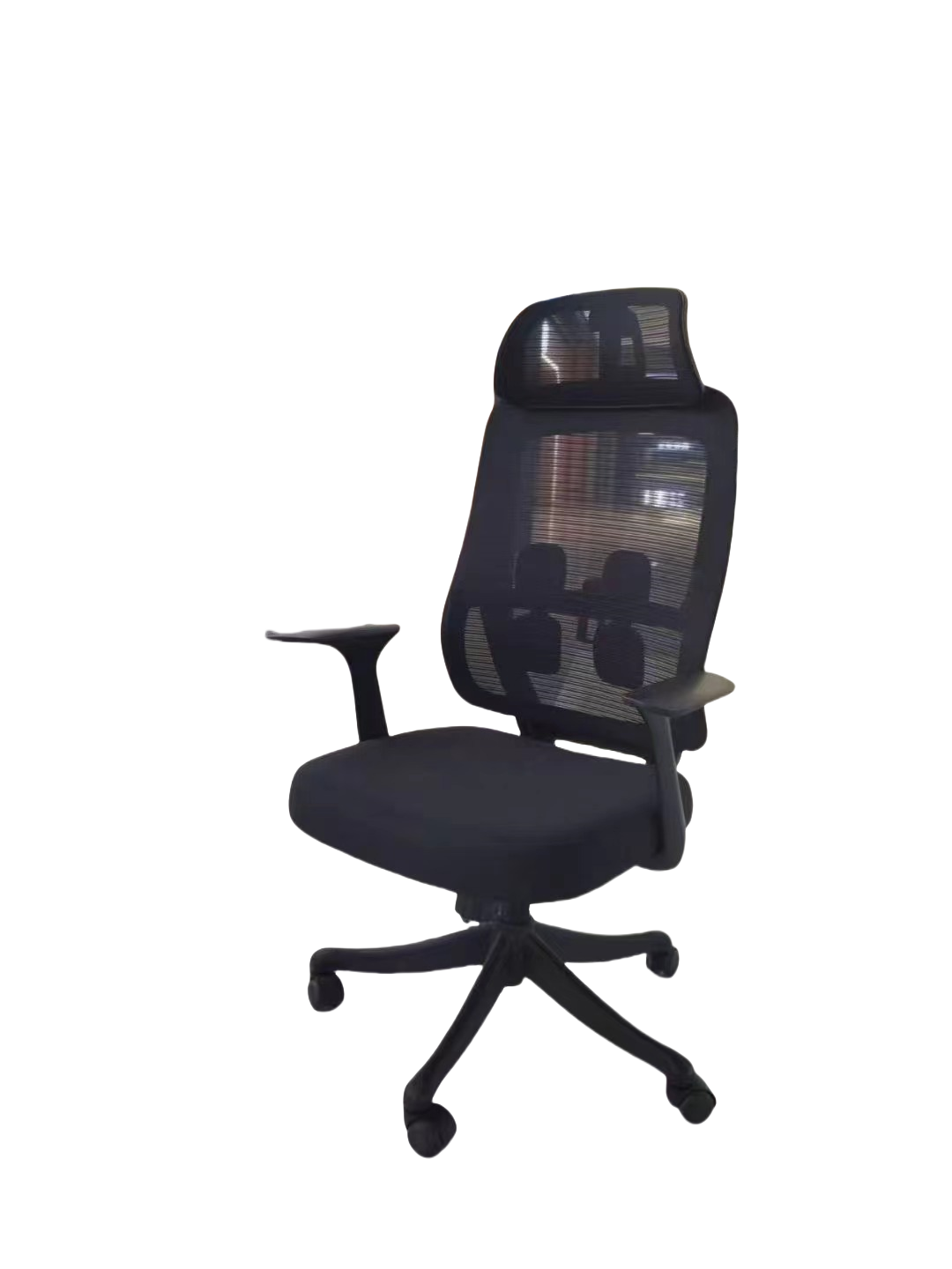 Ergonomic high-back mesh office chair with lumbar support and adjustable features, ideal for office, workstation, or home-office use; wholesale furniture directly from China.