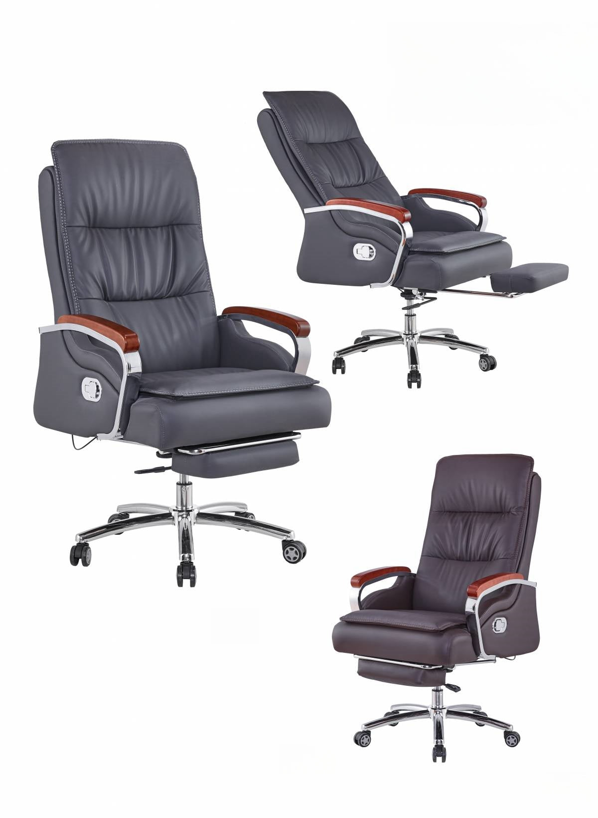 High-back executive office chairs with armrests and reclining function, ideal for ergonomic workspaces and bulk purchase from Chinese wholesalers. Suitable for home offices, corporate spaces, and collaborative environments. Customizable options available for larger orders.