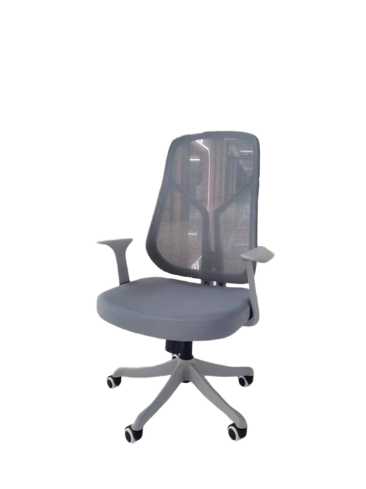 Ergonomic mesh office chair on display in a modern showroom, ideal for office or home use, suitable for bulk furniture orders directly from China.