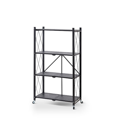 Movable rolling shelving unit with multiple shelves, ideal for space-saving storage solutions in homes, offices, and retail environments. Perfect for direct bulk wholesale from a trusted Chinese manufacturer.