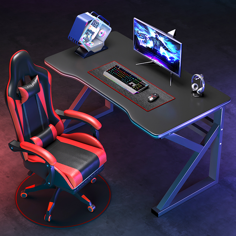 Ergonomic leather gaming chair with headrest and lumbar support, placed in a modern gaming setup. Ideal for gaming rooms or home offices. Perfect for wholesale from China for businesses seeking bulk orders.