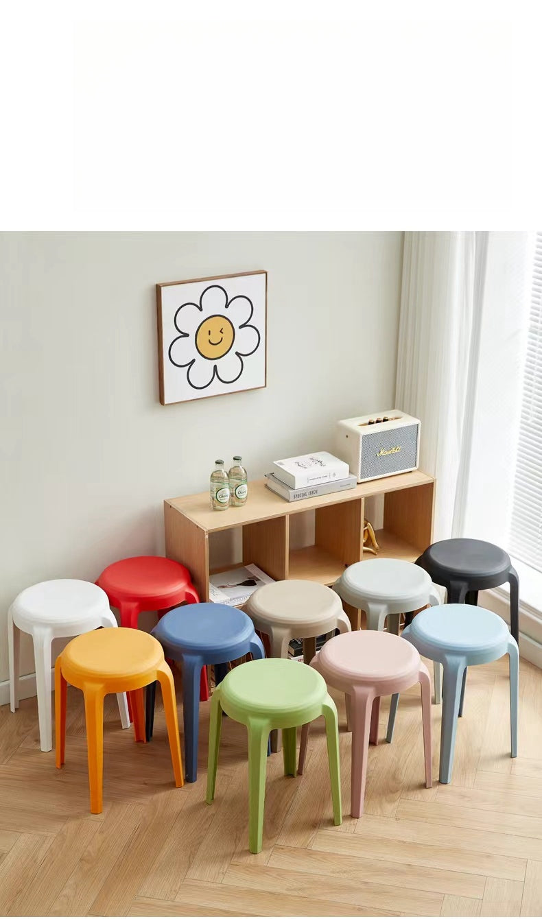 Stackable stools in various designs, ideal for cafes, offices, dining areas, and break rooms. Suitable for bulk purchasing from a reliable Chinese manufacturer.