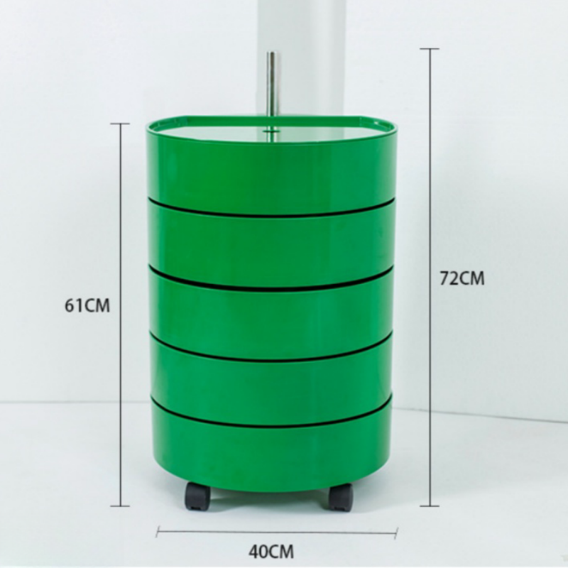 Rotating multi-layer storage cabinet with movable drawers, designed for easy relocation in residential or commercial settings. Ideal for wholesale buyers seeking direct sourcing from China.