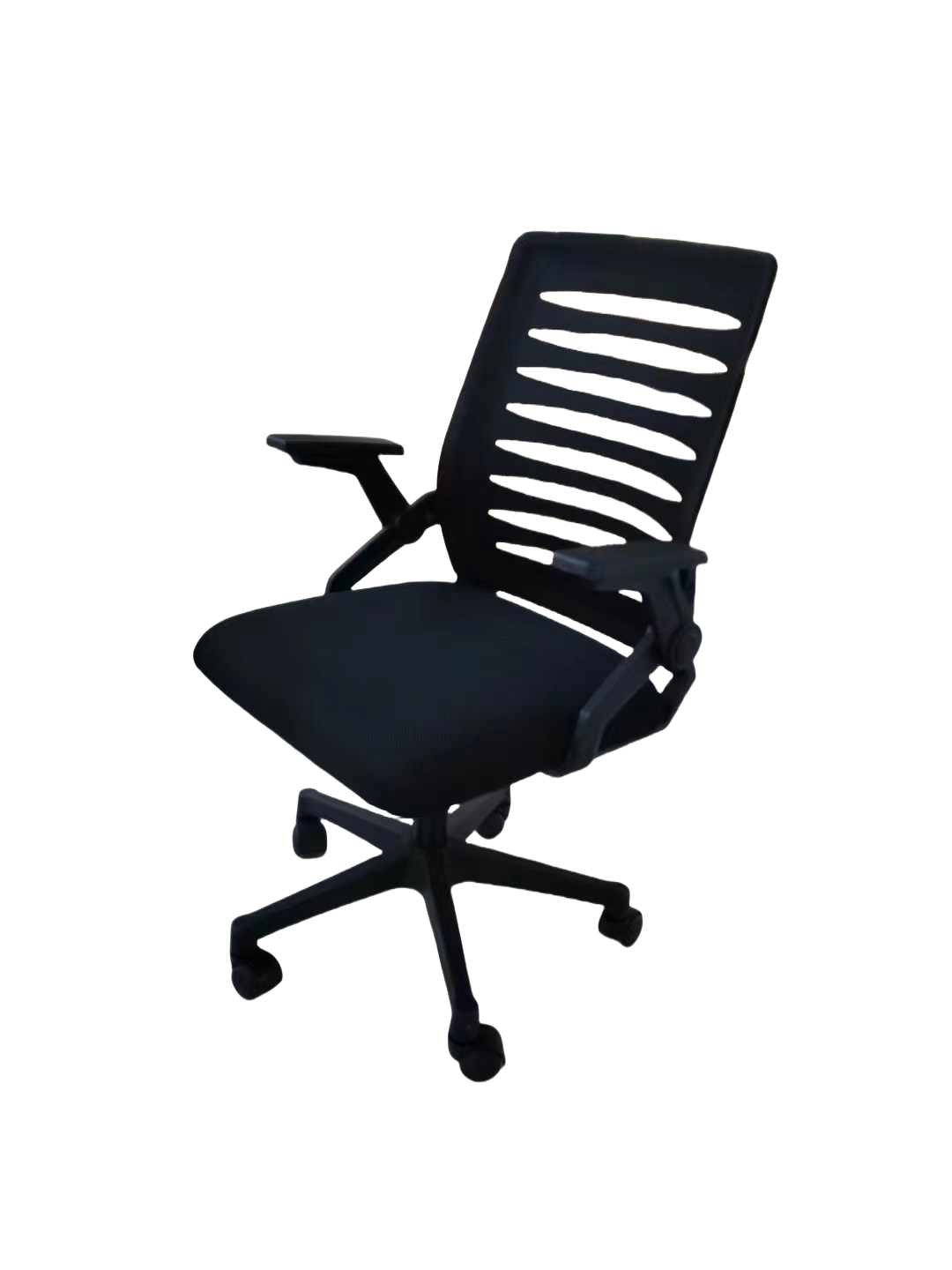 Ergonomic office chair with mesh back, adjustable armrests, lumbar support, and swivel base for business or home office use; ideal for bulk purchasing directly from a China-based supplier.