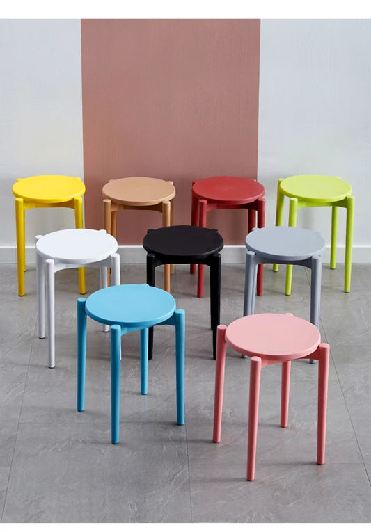 Stackable stools for versatile use in cafes, offices, and homes; ideal for bulk orders from a Chinese manufacturer.