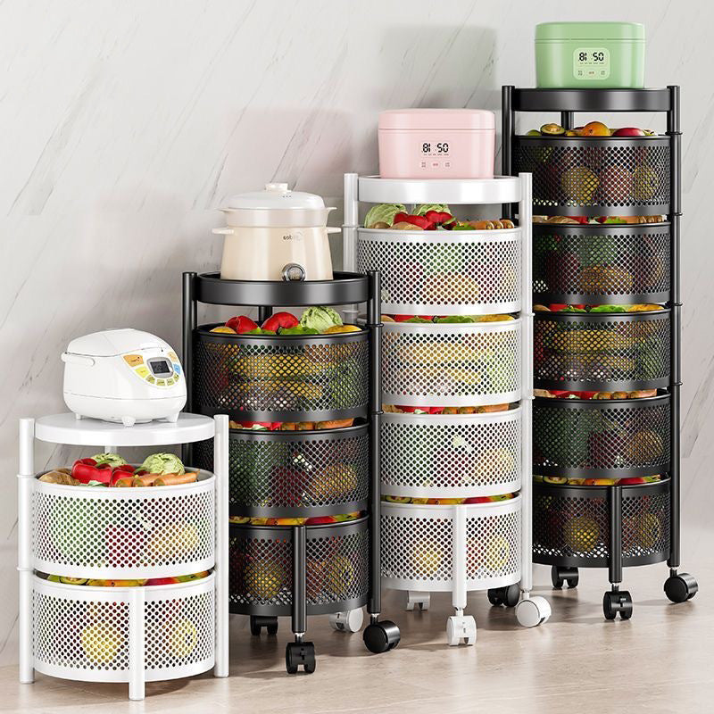 Multi-tier rolling storage racks with mesh design for easy access and air circulation, ideal for organizing fruits, vegetables, and household items. Perfect for kitchens and versatile storage needs in various spaces. Great for wholesale buyers looking for streamlined, space-saving solutions from a trusted Chinese manufacturer.