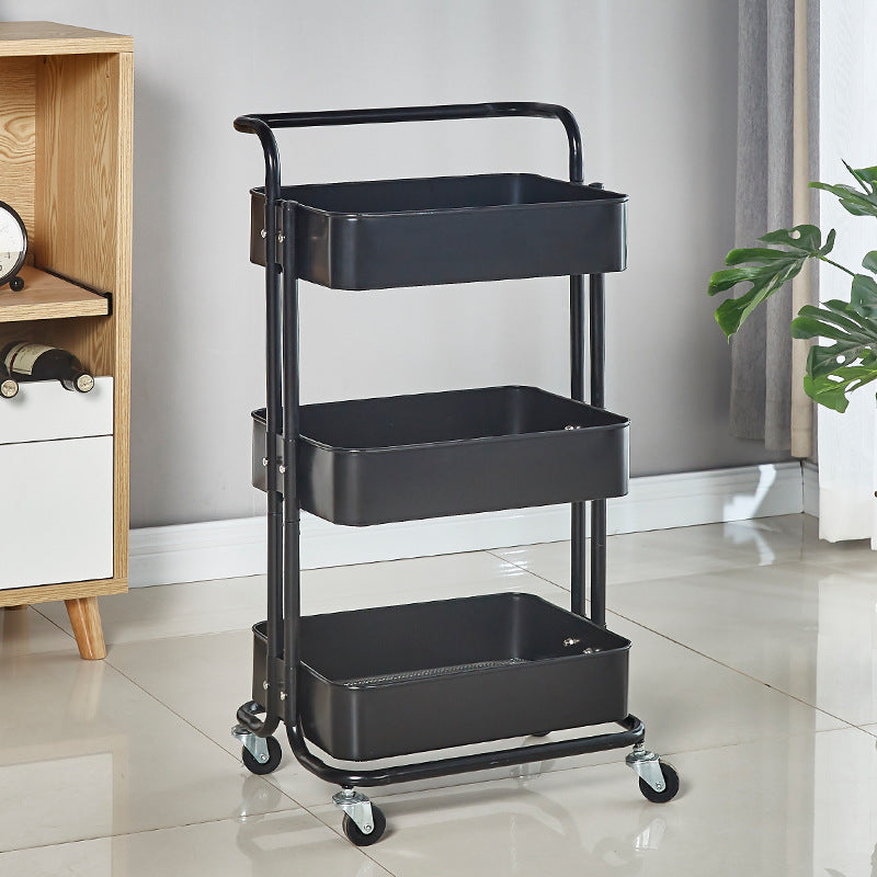 3-tier movable storage cart on wheels, ideal for organizing items in homes, offices, or studios. Perfect for wholesale bulk purchases from China with customizable options.