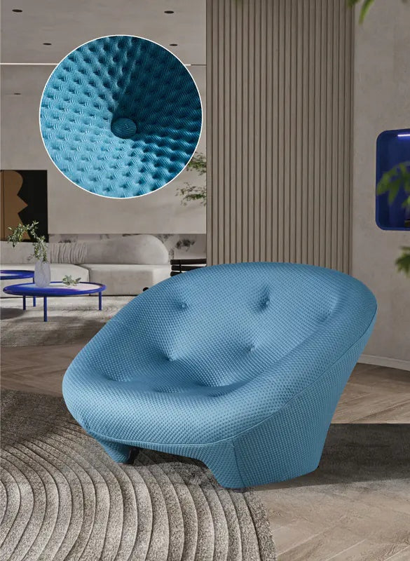 Modern lounge chair in a contemporary living space, ideal for cafes, offices, and homes, available for direct wholesale from China.