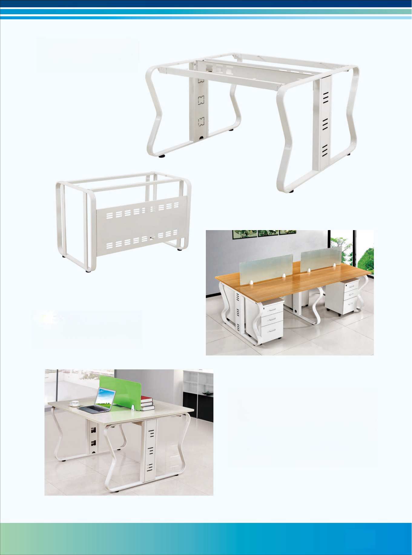 Modern Office Desk for Call Centers and Shared Workspaces | Wholesale Furniture from China | Durable & Functional Workstation Desk | Model YB-BGZ-2