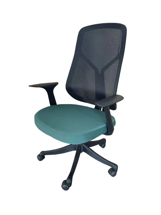 Ergonomic office chair with breathable mesh back, adjustable armrests, and rolling swivel base, ideal for corporate workspaces or home offices, available for bulk wholesale directly from China.