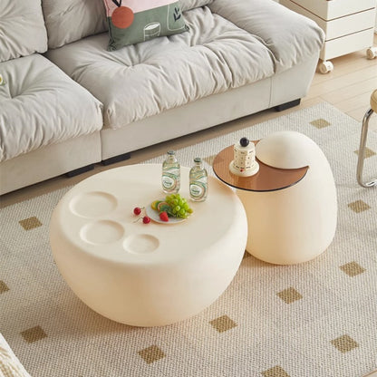 Modern living room coffee table set with creative shape, ideal for multifunctional use in lounges or homes, designed for wholesale from China.