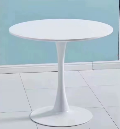 Round dining table with minimalistic design, ideal for cafes, kitchens, and commercial spaces. Offers versatility for wholesale bulk orders directly from China.