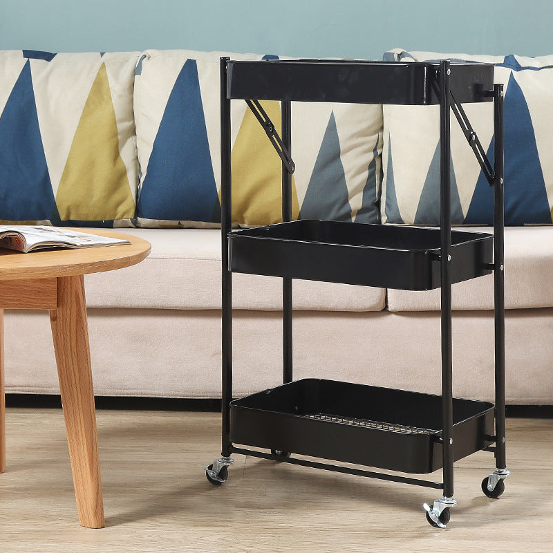 Mobile storage cart with caster wheels for versatile use in kitchens, bathrooms, and offices. Ideal for efficient organization and easy mobility. Foldable design for space-saving storage. Suitable for bulk purchases directly from China for commercial and personal settings.