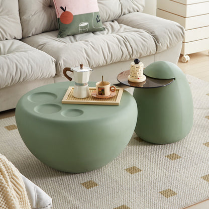 Modern coffee and accent table set in a living room setting; ideal for multifunctional use in lounges or offices; perfect for bulk wholesale buyers direct from China.