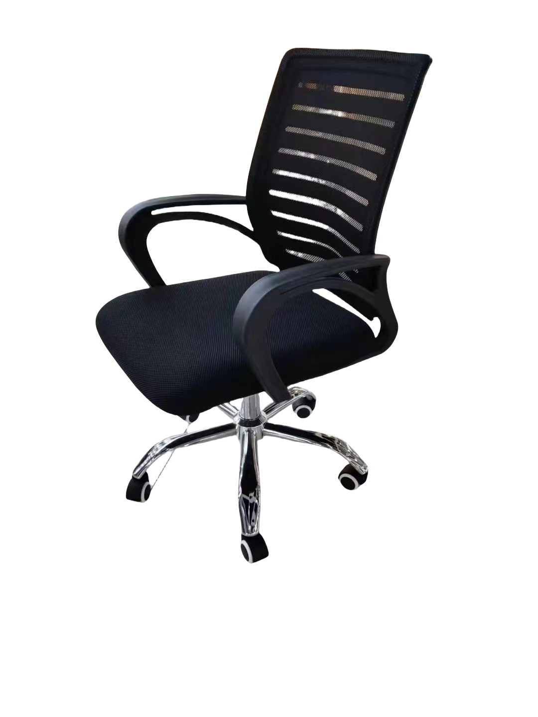 Ergonomic office chair with mesh back, high backrest, and smooth-rolling wheels for mobility, ideal for long working hours in office spaces or home offices. Suitable for bulk wholesale purchases from China.