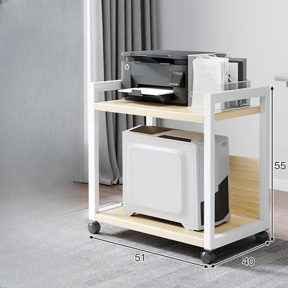 Movable printer stand with wheels, suitable for office equipment storage and organization, ideal for enhancing office space efficiency. Available for bulk purchase directly from Chinese manufacturer.