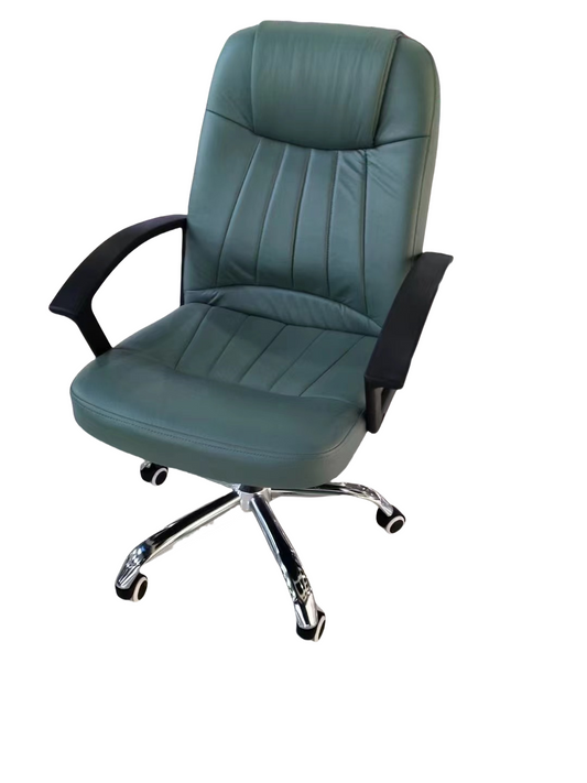 Executive office chair with ergonomic high back, rolling swivel base, and padded armrests. Ideal for office or home workspaces, available for wholesale directly from China.