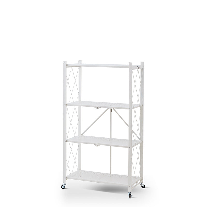 Movable storage rack with wheels, ideal for space-efficient organization in homes, offices, and retail environments; perfect for bulk wholesale orders from Chinese manufacturer.