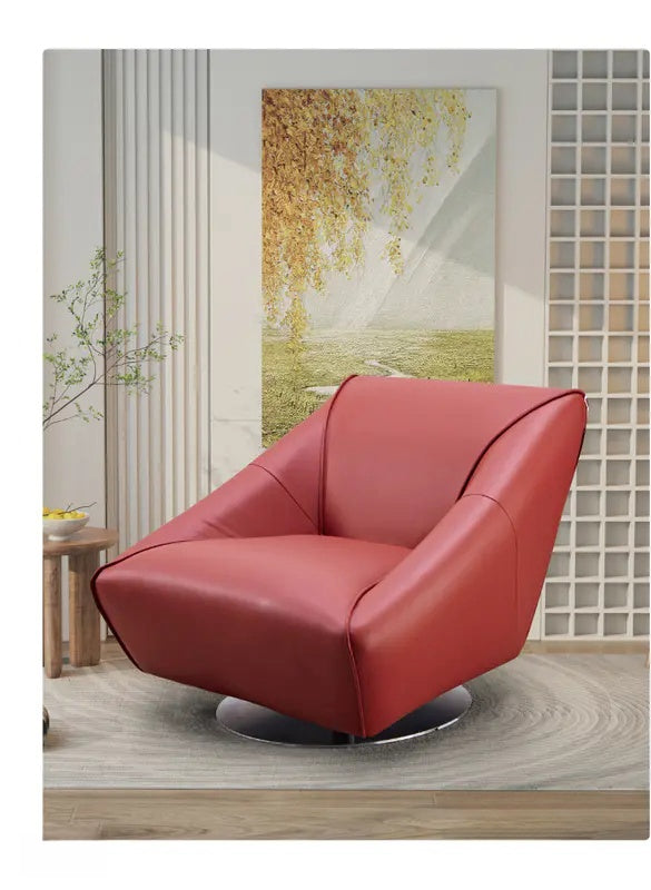 Swivel leather recliner chair suitable for living rooms, offices, and waiting areas, ideal for bulk purchasing directly from Chinese manufacturers.