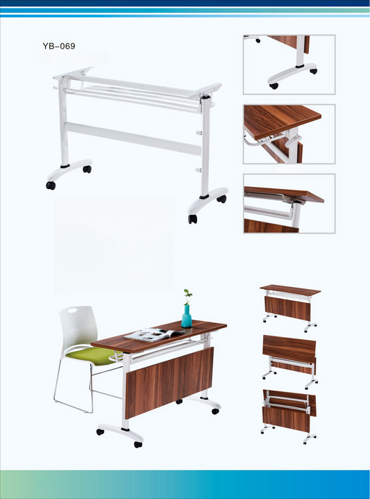 Foldable & Mobile Conference Desk, Training Table, University Classroom Desk, Space-Saving Office Desk for International Bulk Orders - Model YB-069