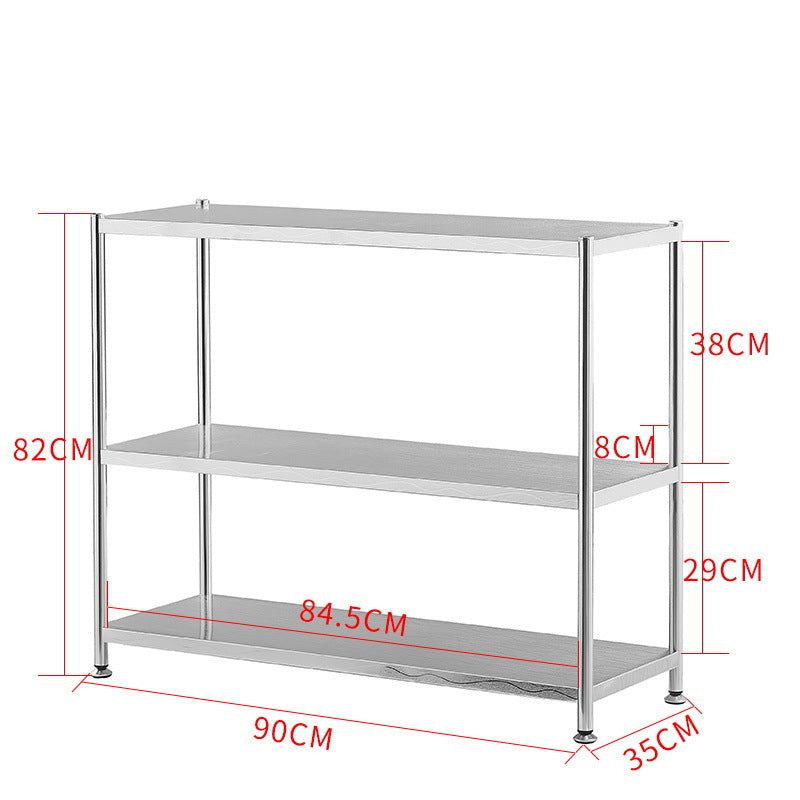 Three-tier multi-purpose shelving unit, ideal for kitchens, offices, and retail storage solutions, suitable for wholesale purchase directly from China manufacturer. Easy to assemble and customizable to meet various storage needs.