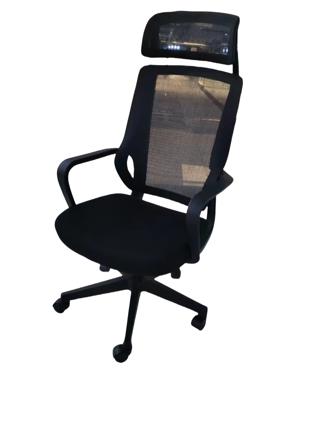 Ergonomic office swivel chair with high back mesh, adjustable headrest, lumbar support, and 3D armrests for professional office or home workspace. Ideal for corporate buyers and bulk orders from Chinese manufacturers.