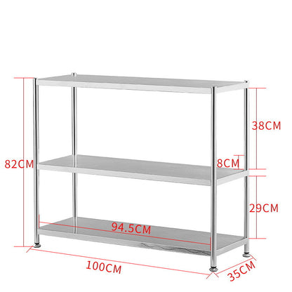 Three-tier shelving unit suitable for kitchens, offices, or retail spaces, ideal for wholesale buyers looking for bulk purchases directly from a Chinese manufacturer.