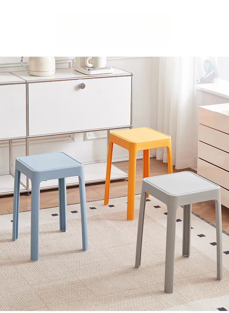 Stackable stools for modern minimalist spaces, ideal for home, office, and commercial use. Perfect for wholesale buyers sourcing from China.