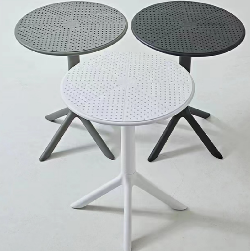 Three modern accent tables with minimalist design, perfect for indoor and outdoor settings like coffee shops, patios, and commercial spaces. Ideal for international buyers sourcing wholesale furniture direct from China.