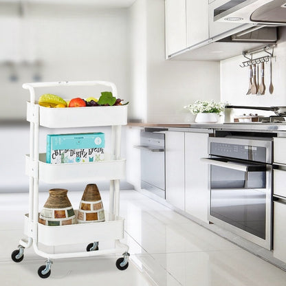 Rolling storage cart with multiple shelves, ideal for kitchen organization and easy access to household items. Sturdy and versatile, perfect for bulk orders from China with competitive wholesale pricing.