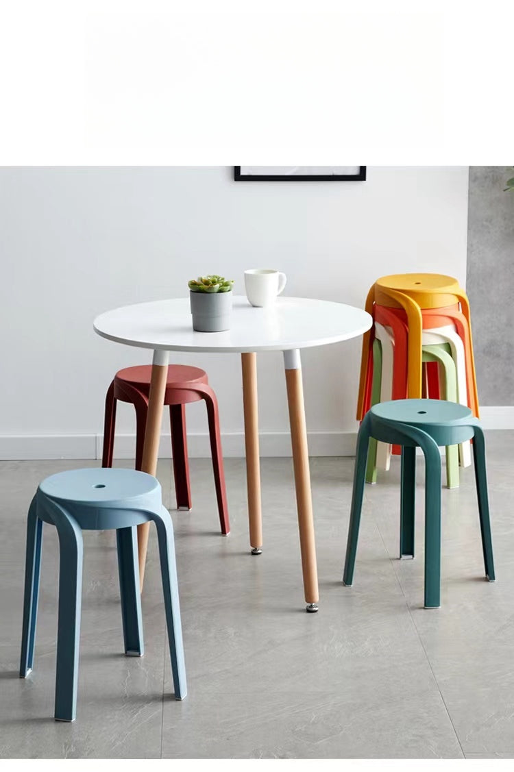 Stackable stools for modern dining areas, cafes, and event spaces; ideal for wholesalers sourcing directly from China.