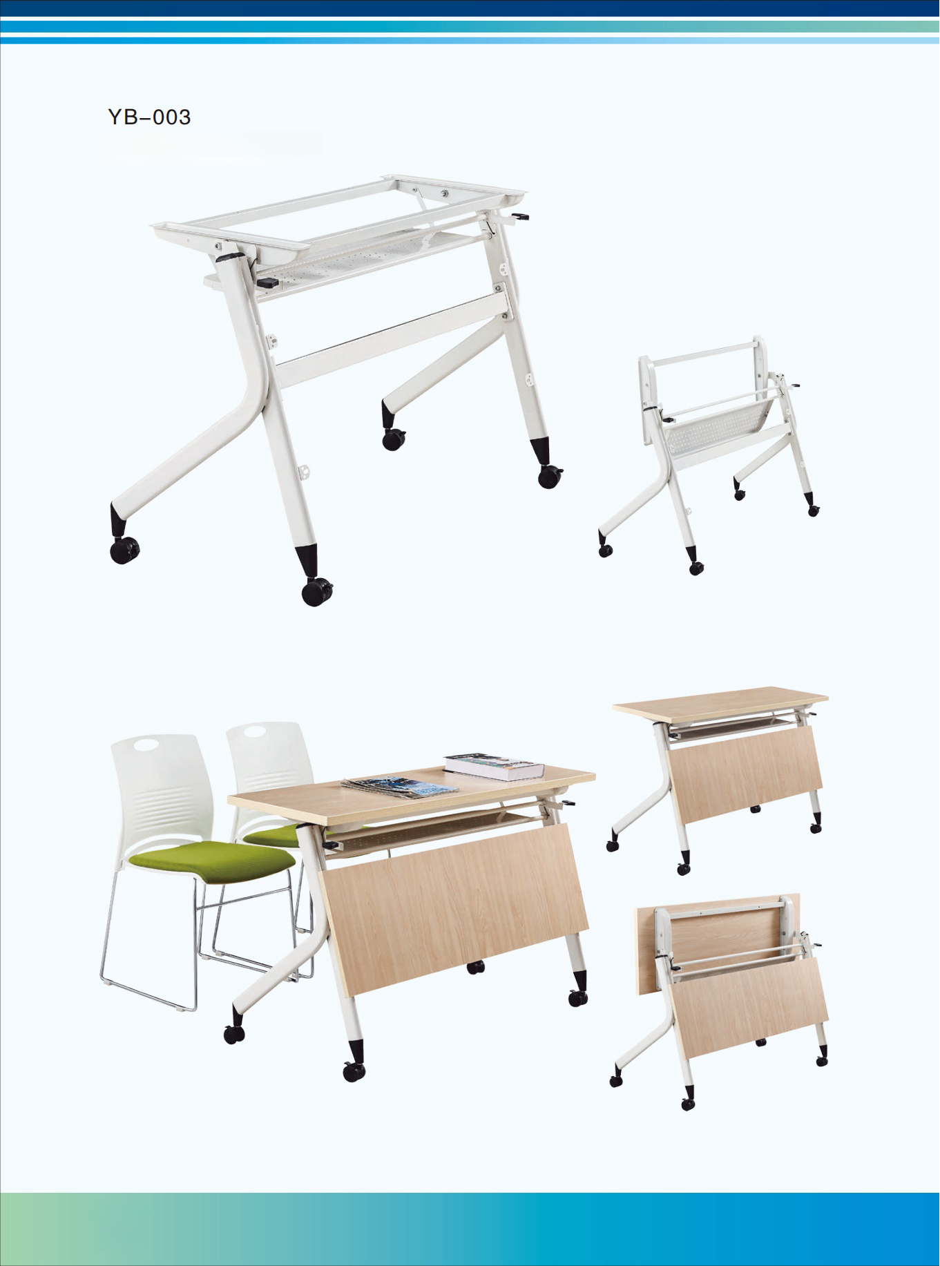 Wholesale Foldable and Mobile Conference & Training Desk - Space-Saving and Modular Design for Offices, Classrooms, and Collaborative Workspaces - China Direct Supply Model YB-003