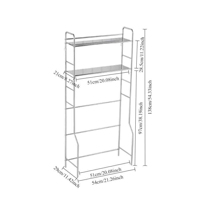 Over-the-toilet storage rack with multi-tier shelving for space-saving bathroom organization, suitable for wholesale direct from China for bulk buyers.