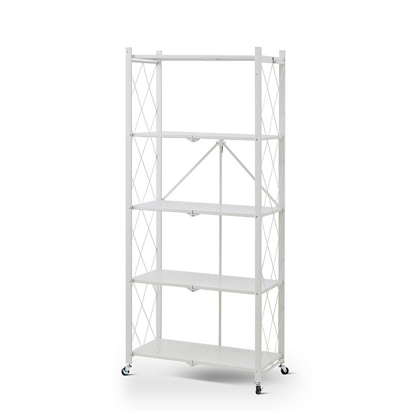 Movable rolling storage rack with multiple shelves, ideal for organizing home or office spaces. Easy mobility for versatile usage. Suitable for wholesale purchase directly from China.